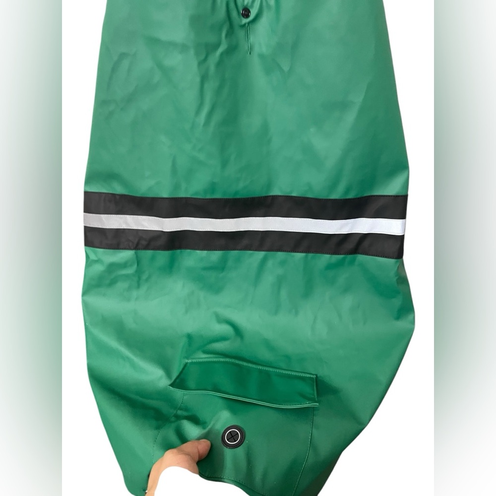 ❤️ NWOT Silver Paw Dog Reflective Raincoat Kids Green Hooded Raincoat - Picture 9 of 16